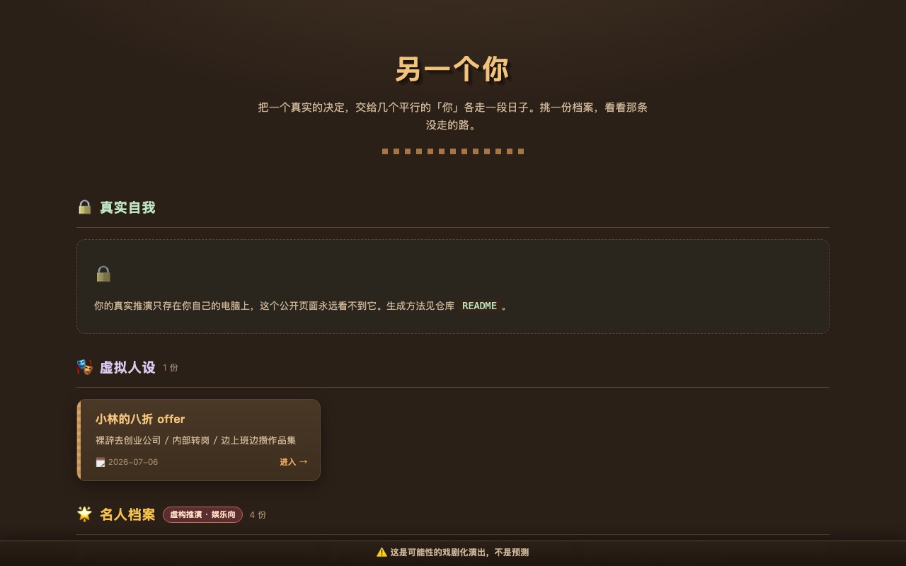 平行人生沙盘:几份平行档案